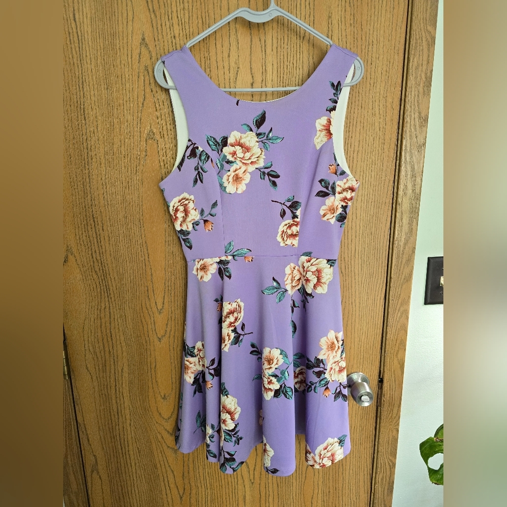 Francesca's Collections Purple Floral Dress